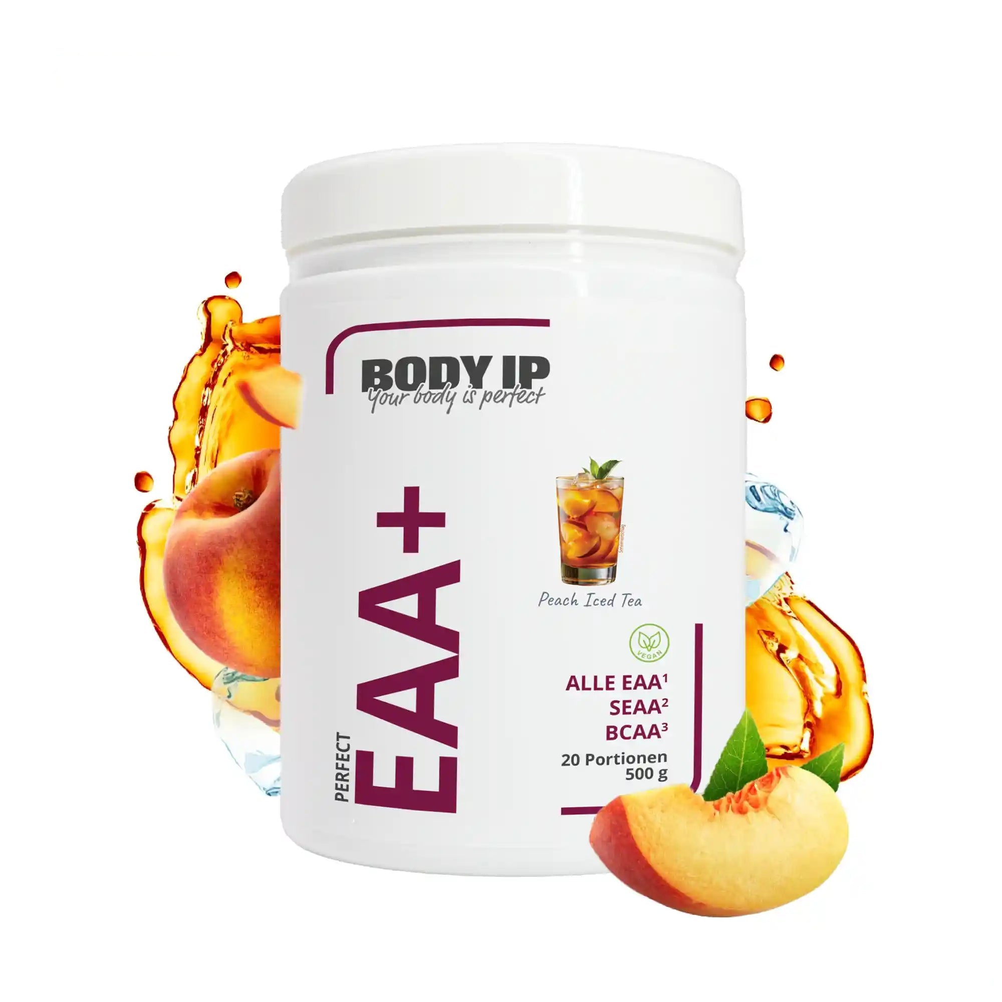 EAA Pulver Peach Iced Tea Alle essentiellen Aminosäuren BODY IP #geschmack_Peach Iced Tea