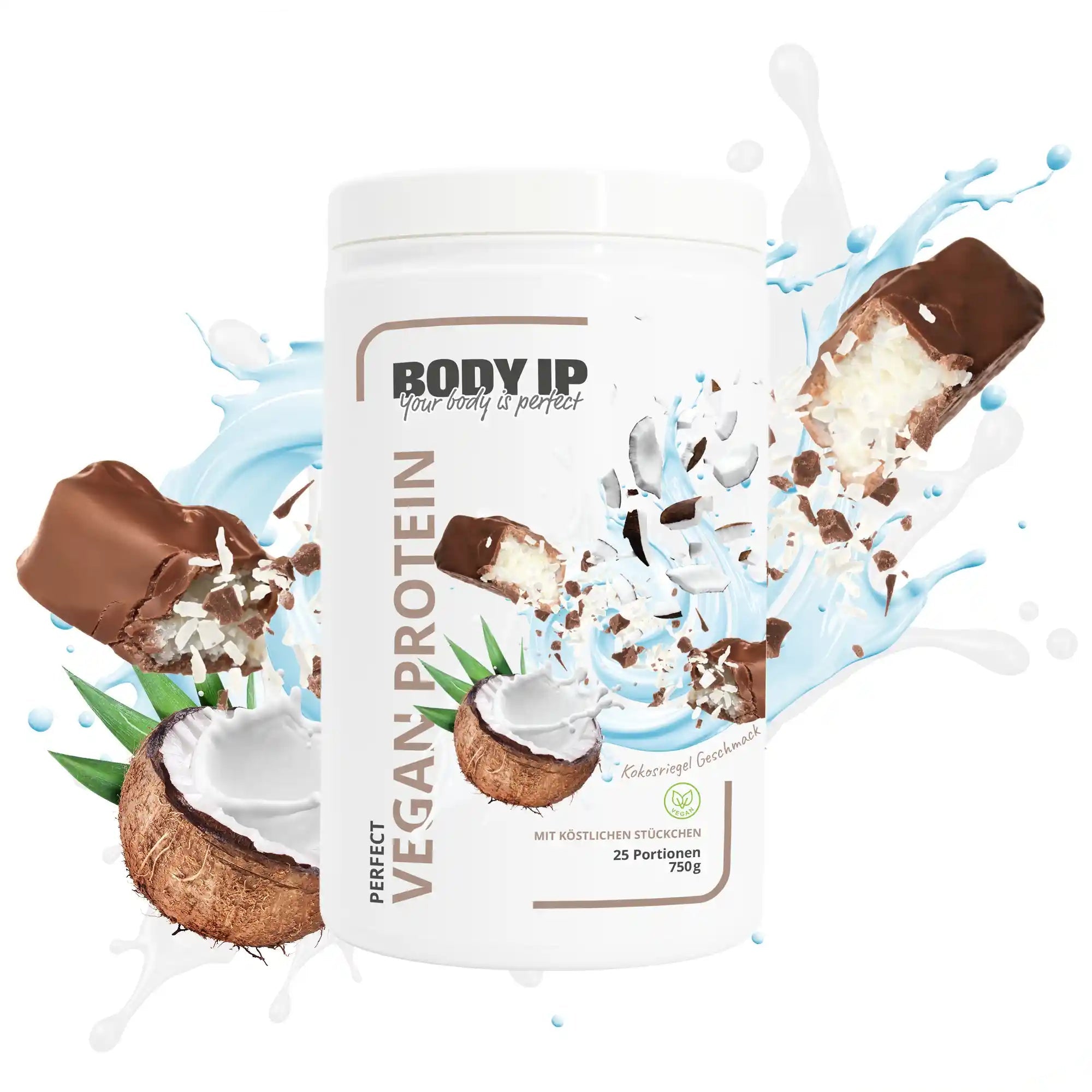 Perfect Vegan Proteinpulver Kokosriegel BODY IP #geschmack_Kokosriegel