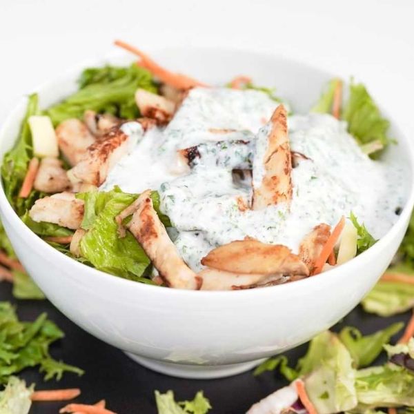 Salat mit high Protein Salatdressing