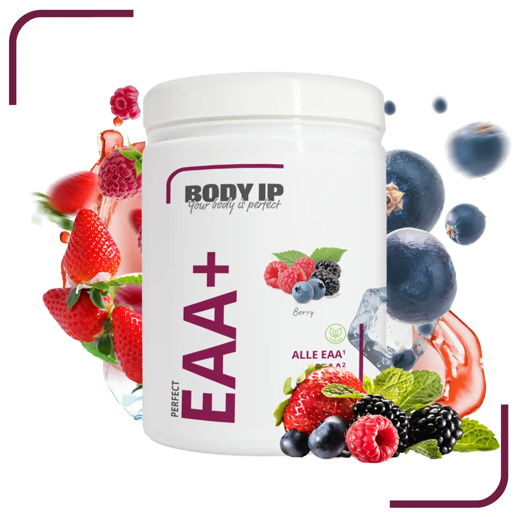 EAA Pulver Berry Alle essentiellen Aminosäuren BODY IP #geschmack_Berry