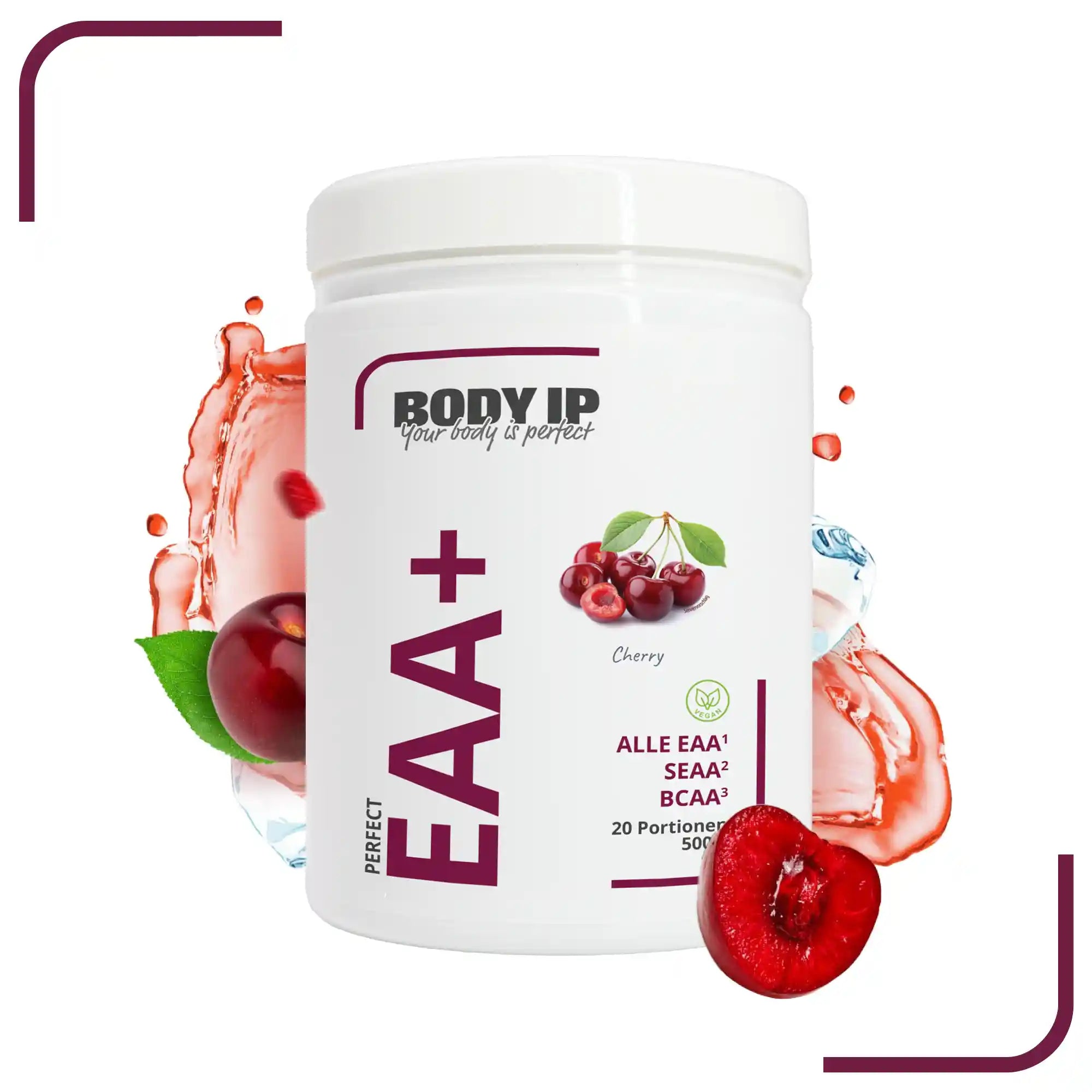 EAA Pulver Cherry Alle essentiellen Aminosäuren BODY IP #geschmack_Cherry