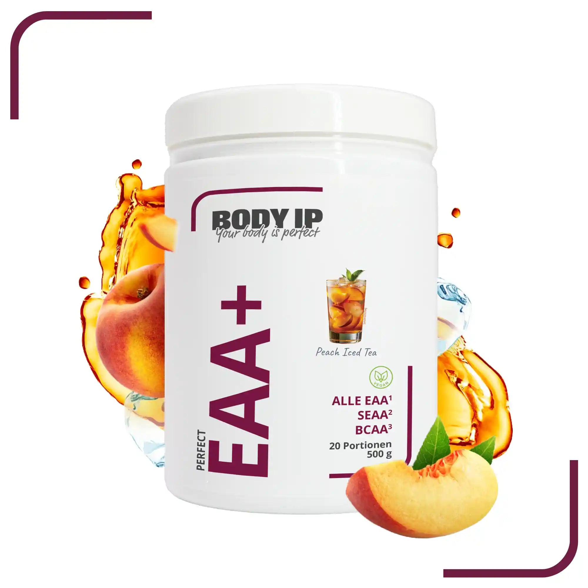 EAA Pulver Peach Iced Tea Alle essentiellen Aminosäuren BODY IP #geschmack_Peach Iced Tea