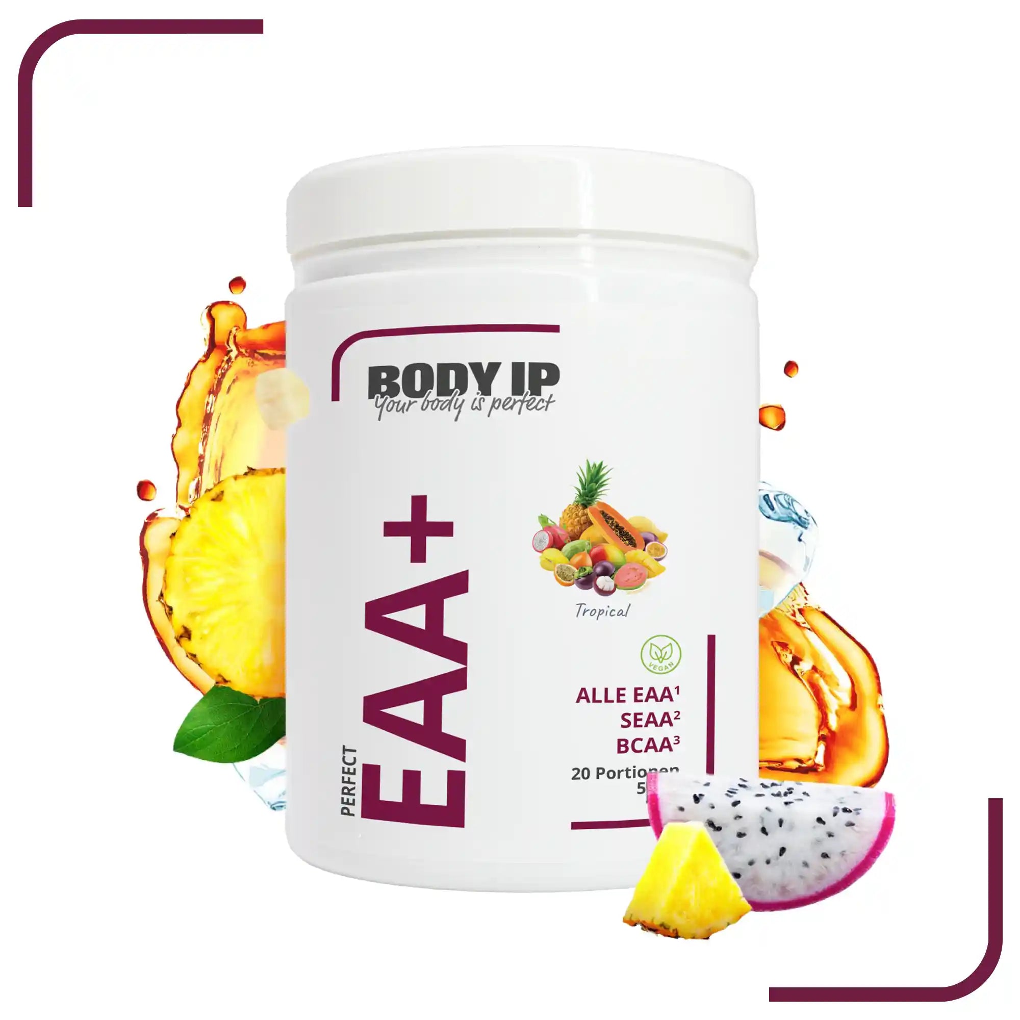 EAA Pulver Tropical Alle essentiellen Aminosäuren BODY IP #geschmack_Tropical